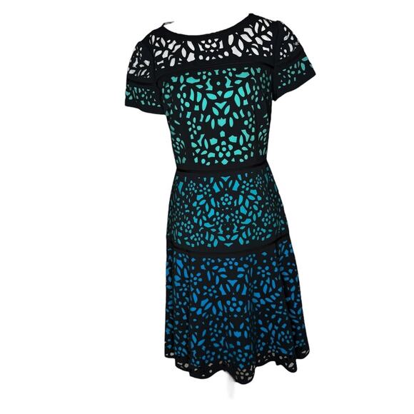 NWOT Shani Colorbloack Laser Fit & Flare Teal Dress – Sz 2 - Picture 4 of 8